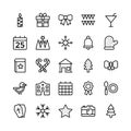 Christmas, Halloween, Party and Celebration Line Vector Icons 5